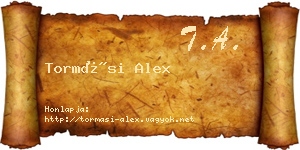 Tormási Alex névjegykártya